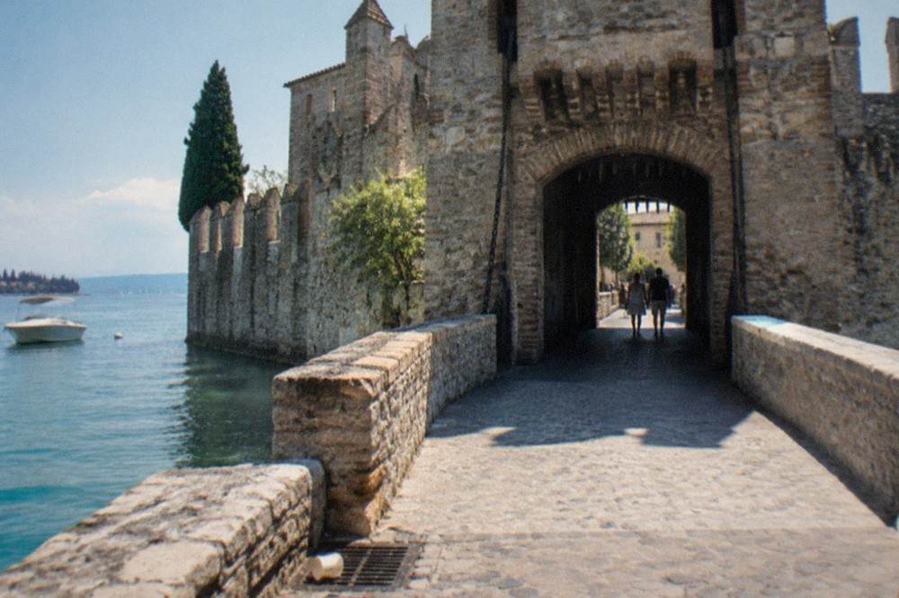 The drawbridge and fortified gateway into the walled old town of Sirmione